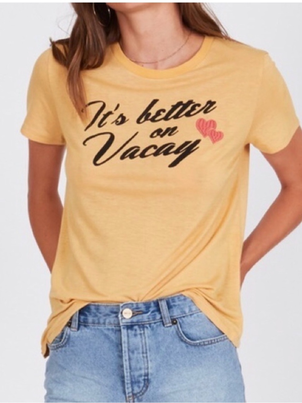Society Amuse Soft Yellow Crewneck Tee
